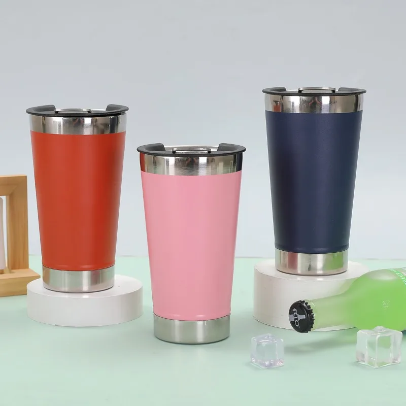 Copo T&eacute;rmico 473ml Inox Quente e Gelado com Tampa Abridor para Cerveja, Vinho, Chimarr&atilde;o, Terer&ecirc;