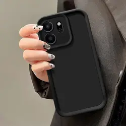 Shockproof Protective Phone Case with Durable Bumper for OPPO Reno14F (Black)