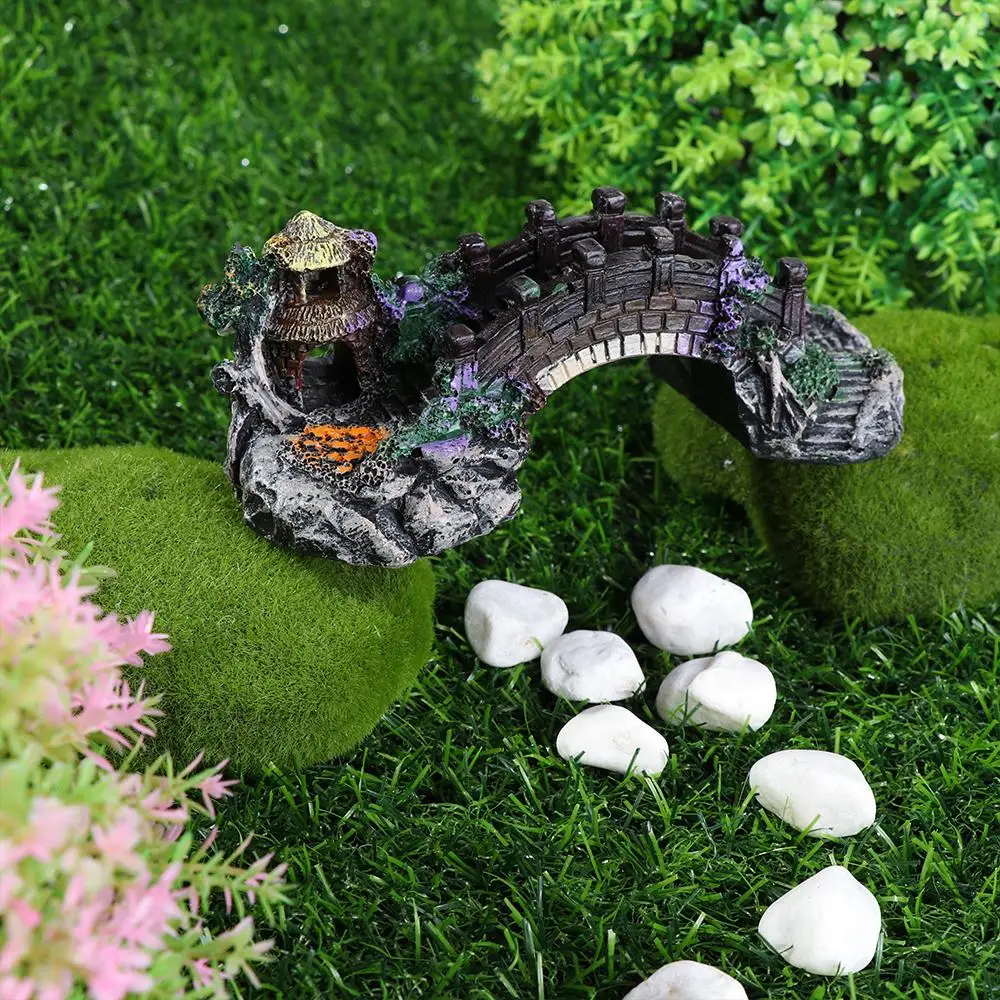 Title 2, Artificial Bridge Fish Tank Ornament Resin Aqua...