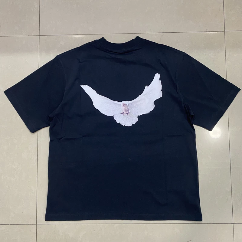 Real Photo High Quality Peace Dove Print Kanye West T-shirts