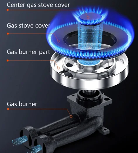 Professional Double Burners Gas Cooking Stove Commercial Durable Strong Firepower Table Gas Cooktop Cooking Food