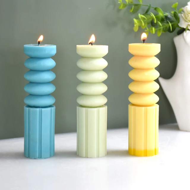 2 Stampini Silicone Per Candele Fai Da Te - Forme Cilindrica E Quadrata | Per Saponi Artigianali - Foto 6