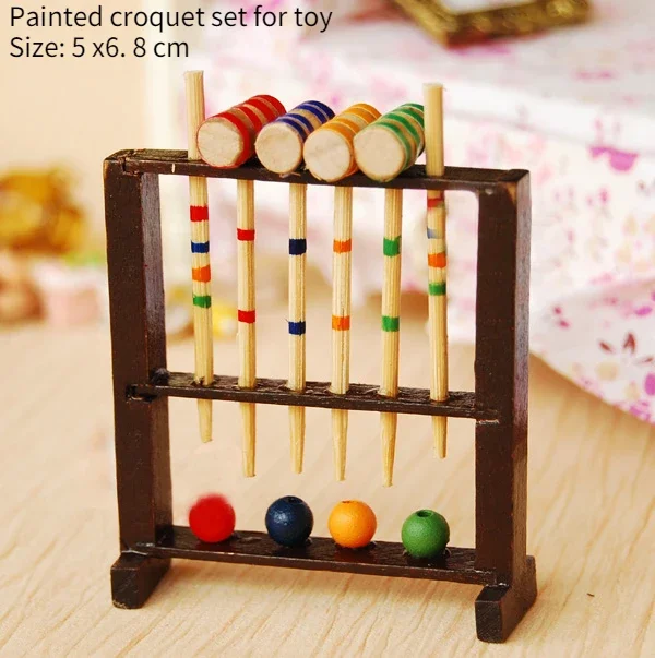 Miniature Ornament Dollhouse Mini Scene Accessories Simulation Sports Goods Mountain Bike Skateboard Baseball Bowling Racket Tennis Model