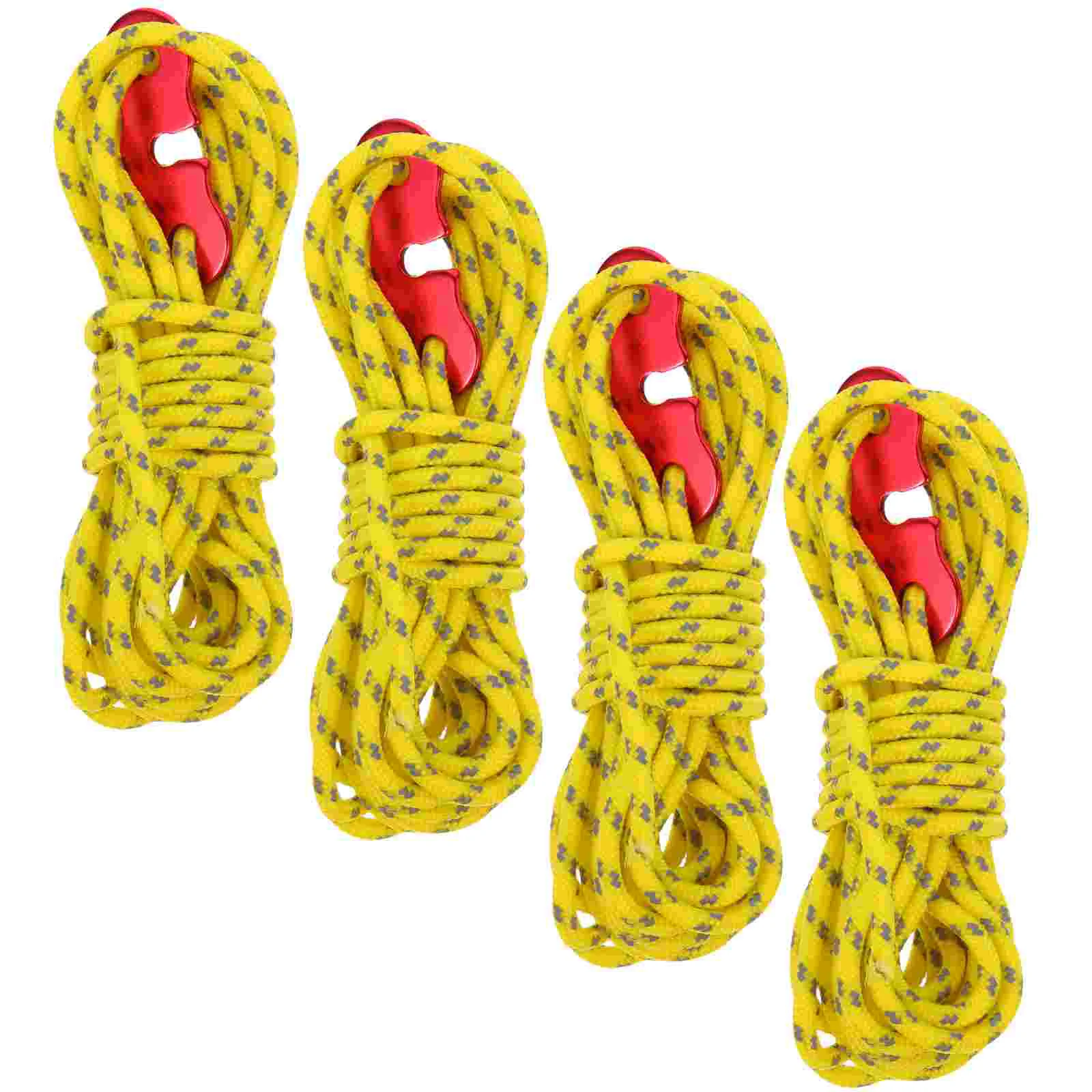 

4 Pcs 3mm Reflective Tent Line Rope Tent Tie Downs with Rope Hook Buckle Camping Tool for Tent Camping Hiking Backpacking