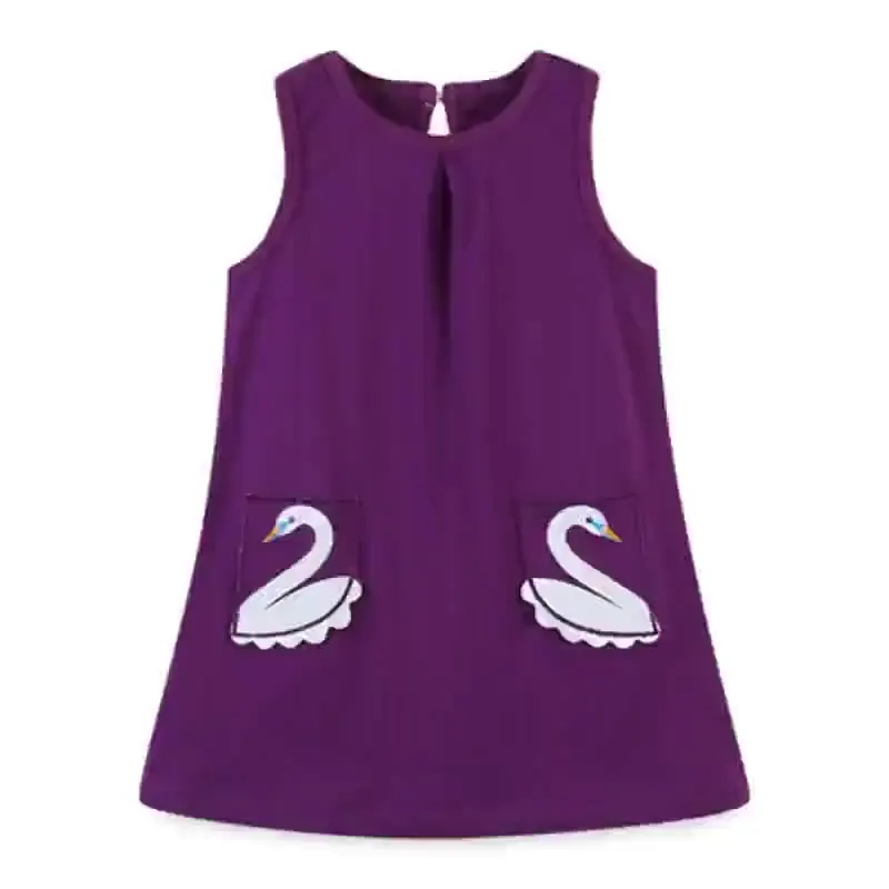 

Летнее Детское платье с лебедем для девочек милое платье с рисунком для маленьких девочек детское платье принцессы, одежда для От 3 до 8 лет