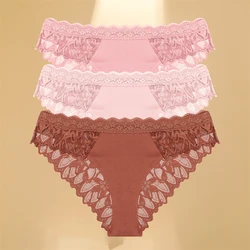 Elegant Lace Hollow Out Women's Underwear - 3 - Piece Set of Sexy Low - Waist Floral Briefs, Invisible Breathable Lingerie, Soft and Intimate Wear - S (Style 5)