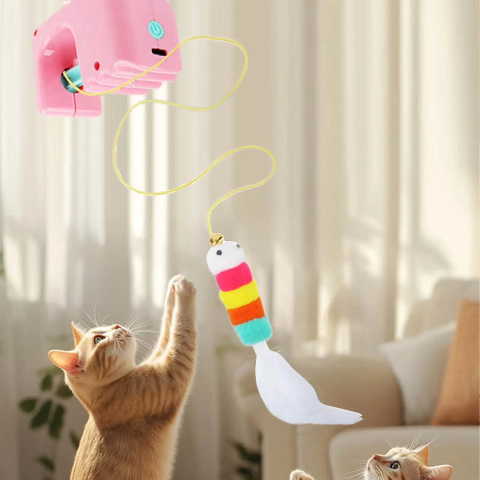 Cat Automatic Toy Interactive Electric Pet Game Kitten Enrichment Hangable Toy For Exercise Fitness Training Enrichment Boredom