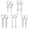 1-5Pair Long Chain Stainless Steel Woman's Piercing Hoop Earring Set for Man Gift Party Jewelry Y2k Accessories New In Trendy