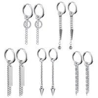 1-5Pair Long Chain Stainless Steel Woman's Piercing Hoop Earring Set for Man Gift Party Jewelry Y2k Accessories New In Trendy