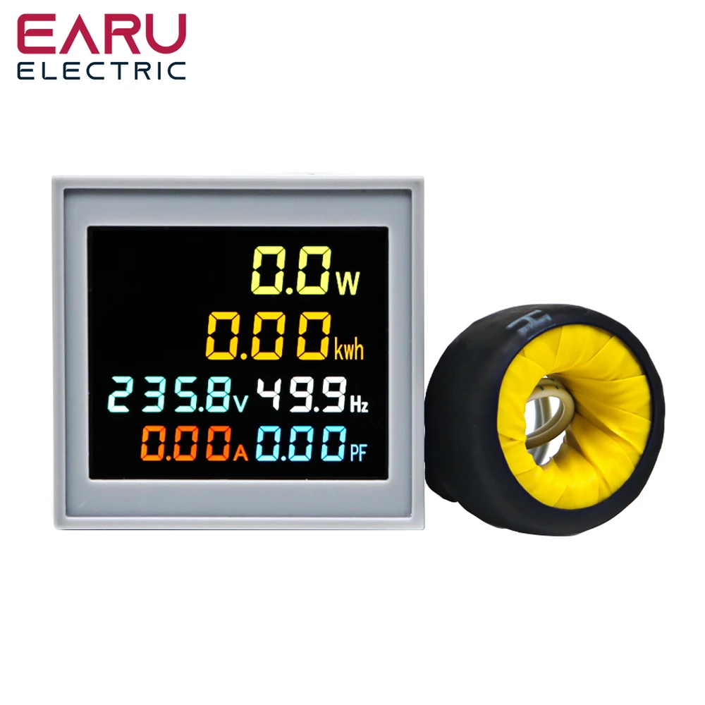 6 In1 Ac 50-300V 50/60Hz Voltmetro Quadrato Amperometro Ampere Tensione Di Corrente Hertz Frequency Energy Meter Kwh Signal Power Monitor