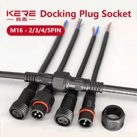 5/20Pcs M16 Waterproof 2 3 4 5 Pin IP65 Cable Wire Plug for LED Strips Male and Female Jack 22mm nut Connector 20CM OD 6mm 1