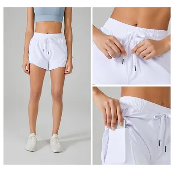 2 in 1 Women Running Shorts Yoga Clothes Fitness Elastic Summer Workout Female Jogging Leggings For Ladies Gym Sport Shorts - Image 2