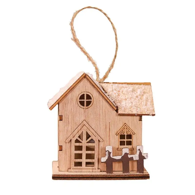 

Деревянный рождественский кукольный домик, светящийся дизайн, Рождественская вечеринка, кукольный домик, маленькие деревянные украшения, Современный домашний декор для гостиной