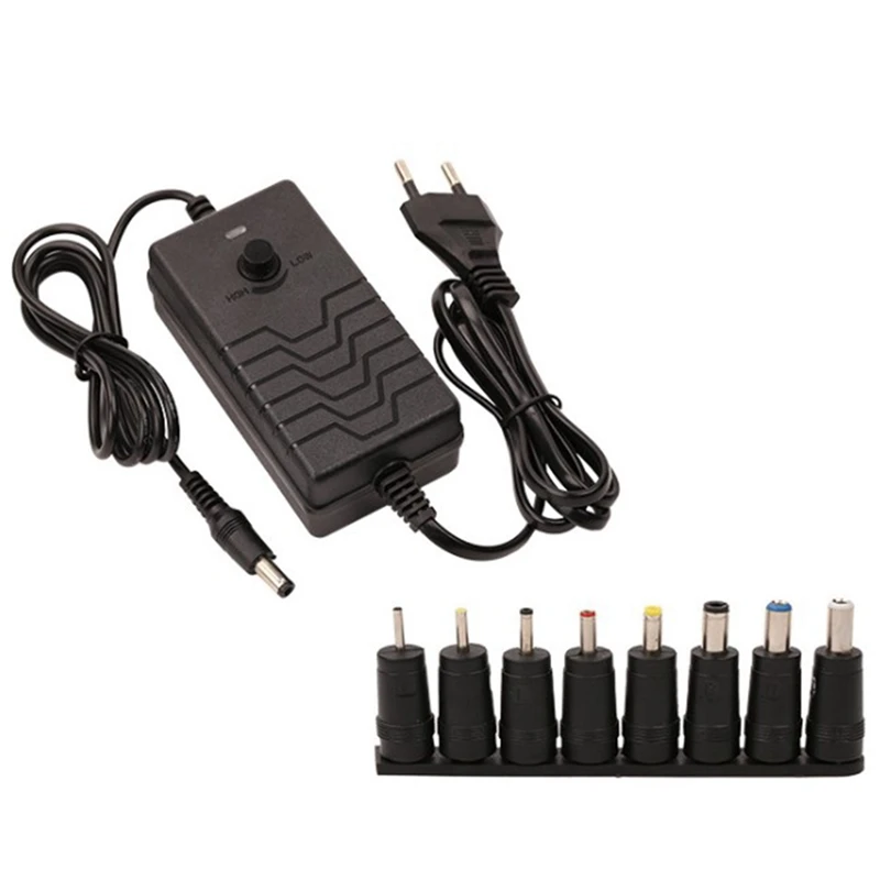 24-36V With 8 Adapters 72W Adjustable Speed Switching Power Supply Adjustable Universal AC DC Power Adapter EU Plug