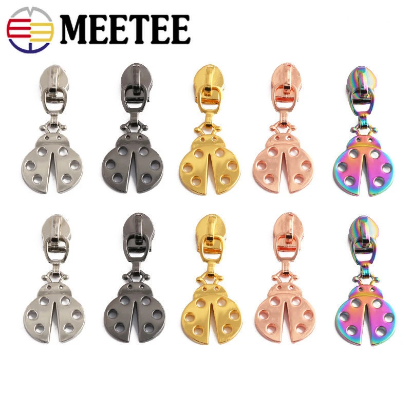 5/10/20pcs 5 Zipper Slider Head For Nylon Zippers Tapes Bag Pocket Clothes Decor Zips Pull Zip