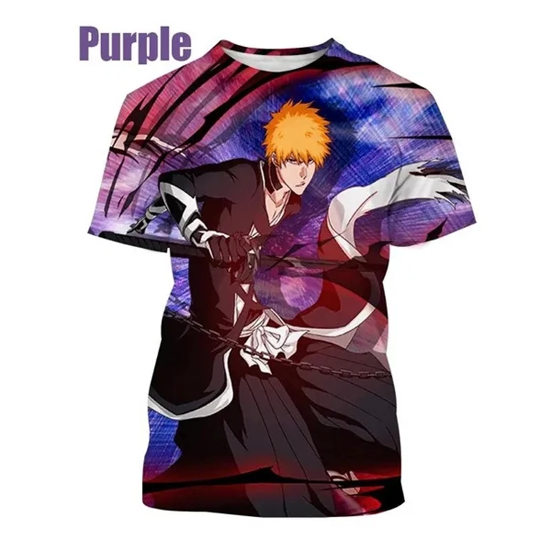 

Hot Sale Japanese Anime Ichigo Kurozaki 3D Printing Men's Fashion T-shirt Casual Unisex Cosplay Cool T Shirt Top Hip-hop Tees