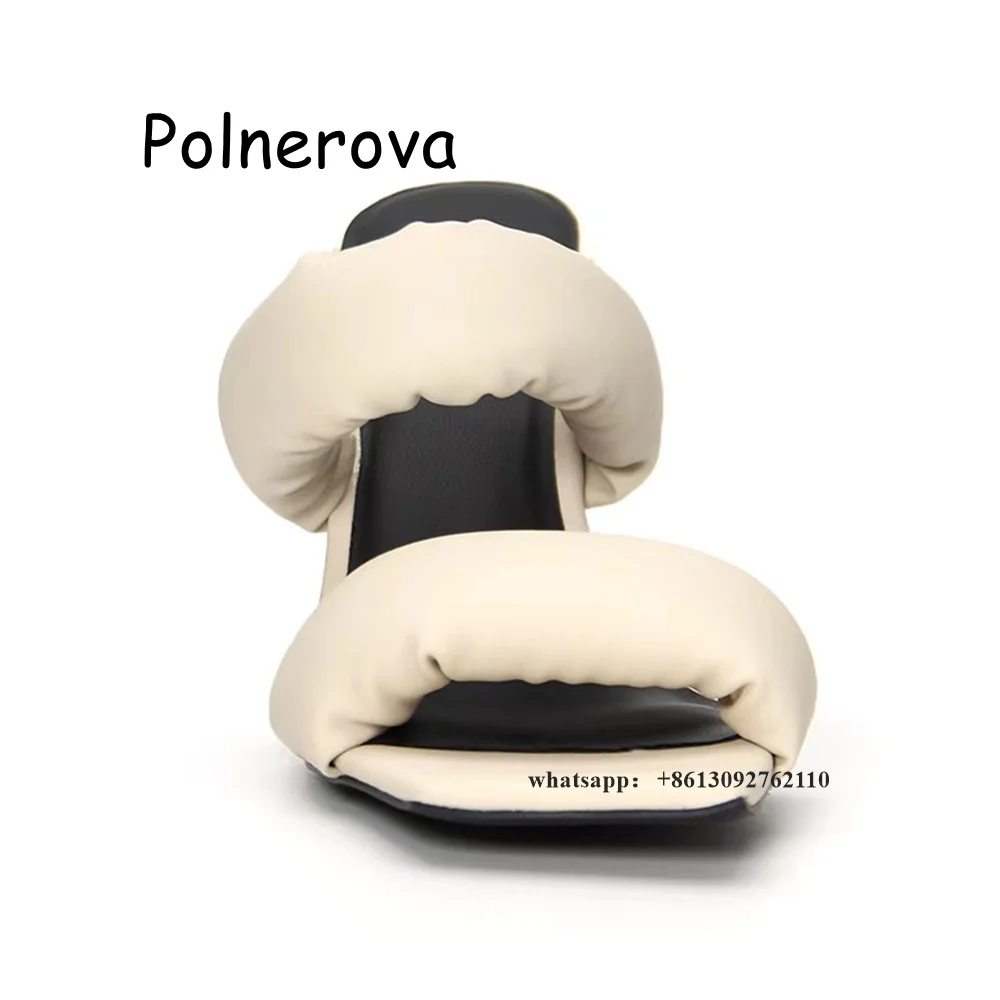 Solid Women's Slippers Square Toe Spring Strange Style One Word Belt Open Toe Sexy Slingback Summer Casual New Arrivals 2023