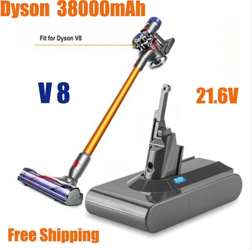 

New for Dyson V8 21.6V 38000mAh Replacement Battery Absolute Cord-Free Vacuum Handheld Vacuum Cleaner Dyson V8 18650 Battery