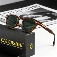 Lunettes de soleil rondes rétro CATERSIDE pour hommes, style punk, avec branches en acétate de propylène, lunettes de luxe pour femmes, sport, loisirs, fête, protection UV400 1
