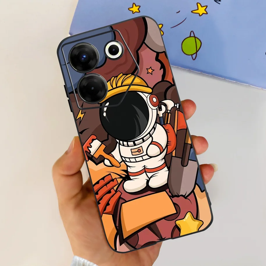 Cute Astronaut Silicone Soft Phone Case with Durable Bumper Protection