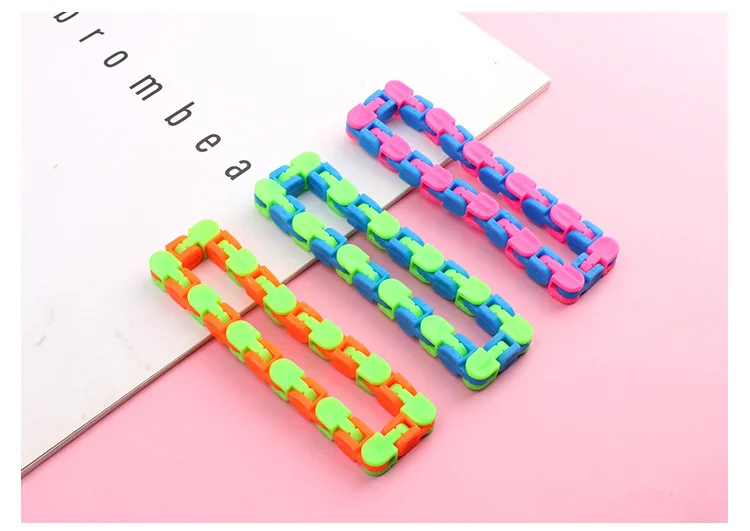 24 Knots Wacky Tracks Snap And Click Fidget Antistress Chain Toy Bike Variable Folding Chain Relief Stress Adult Sensory Gifts