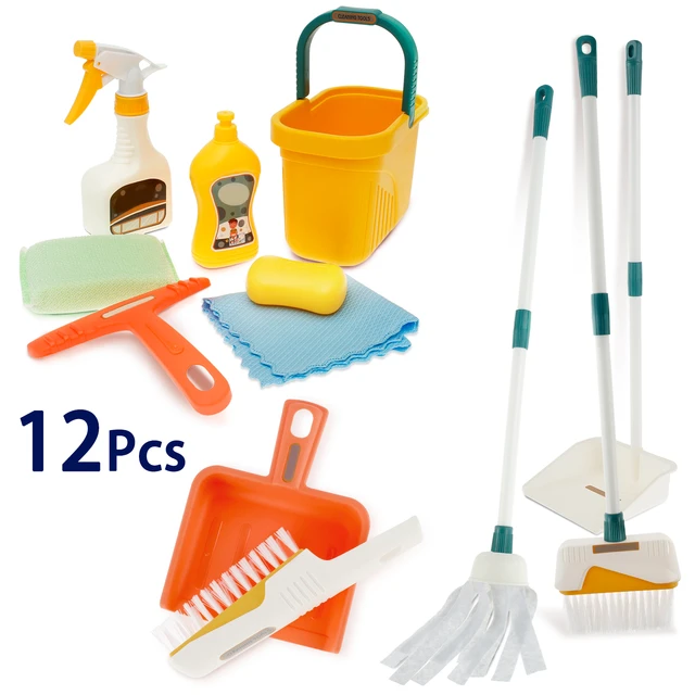 Baby Mop Kids Broom And Dustpan Set Children Learning Educational Mop Floor Toy  Cleaning Up Learning Toy For 3 To 12 Years - Housekeeping Toys - AliExpress