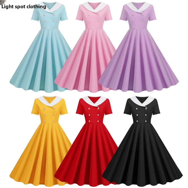 Robe Vintage Années 50 Swing - Élégance Rétro Couleurs Variées