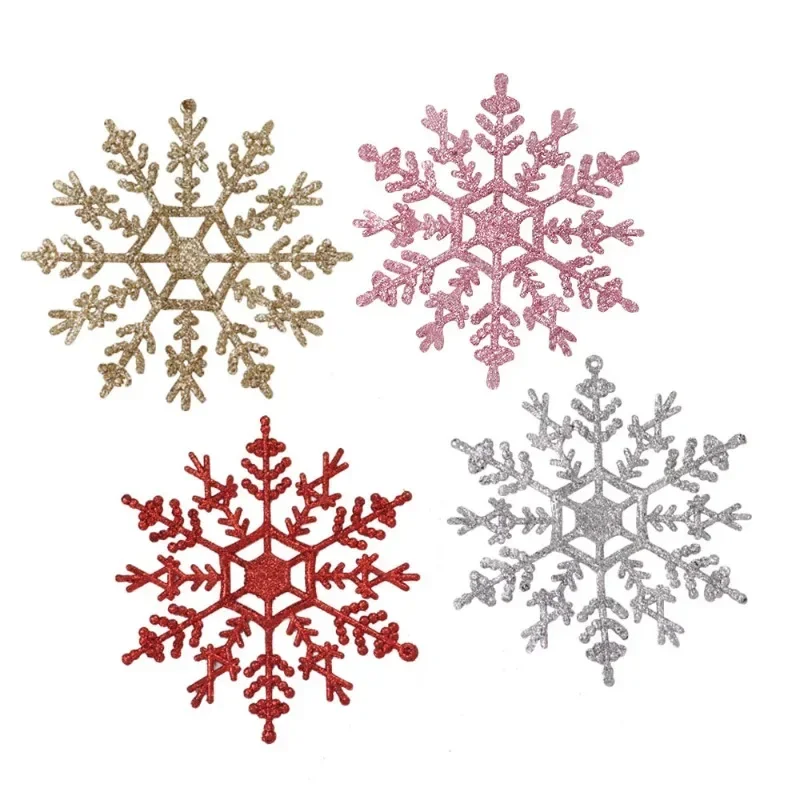 

Christmas Decoration Hollow Plastic Gold Christmas Snowflake Home Christmas Tree DIY Pendant Snowflake Hanging Ornaments