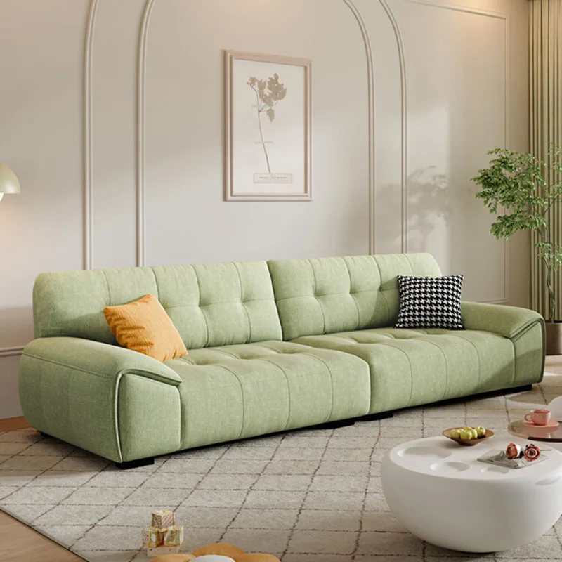 

Green Sofa Modern Armrest Back Support Pillows Multifuncional Fabric Material Indoor Sofas Nordic Divano European Furniture