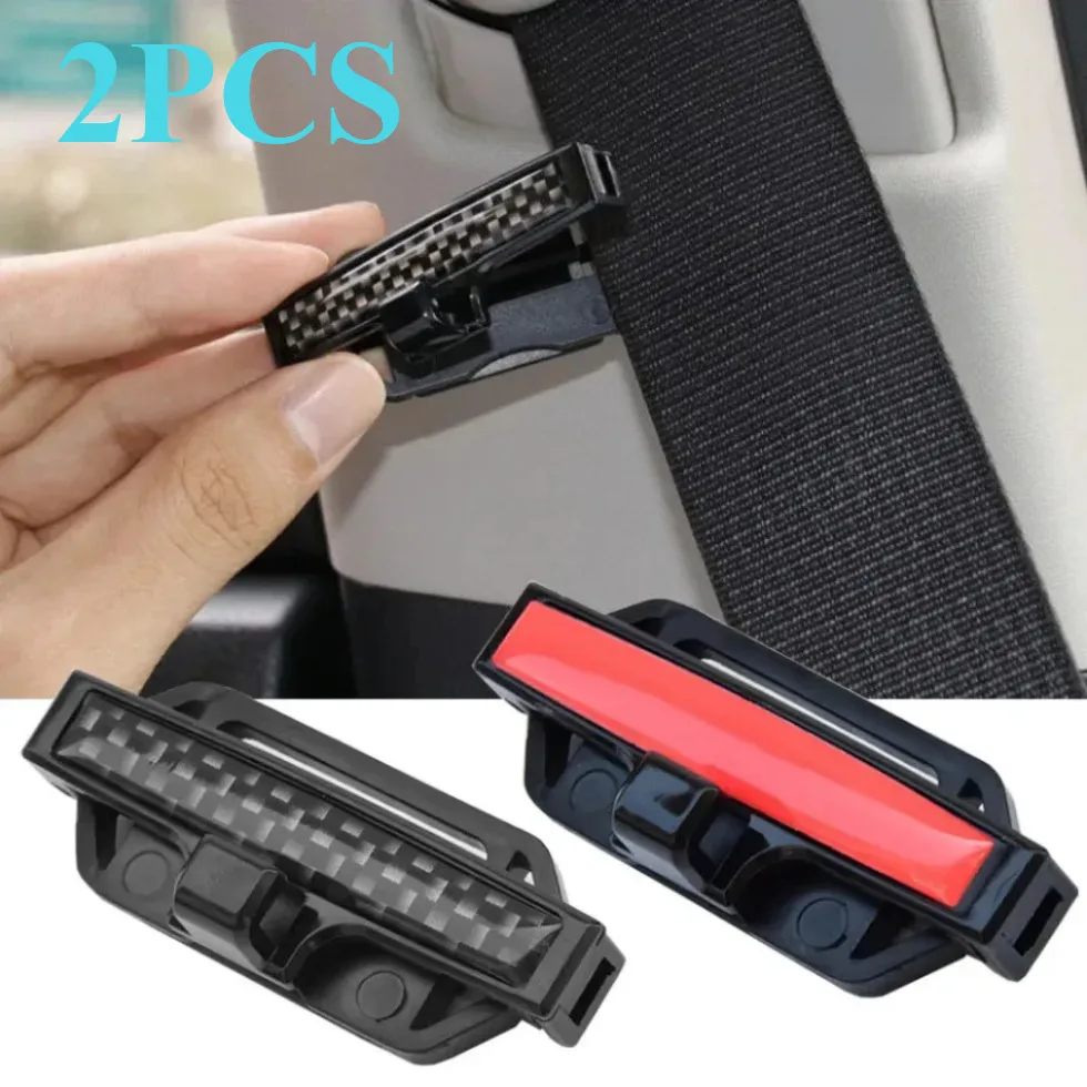 Car Seatbelt Stopper Vehicle Belt Protection Clip Car Adjustment Lock Seat Belt Clamp Buckle Fastener 2pcs Auto Accessories