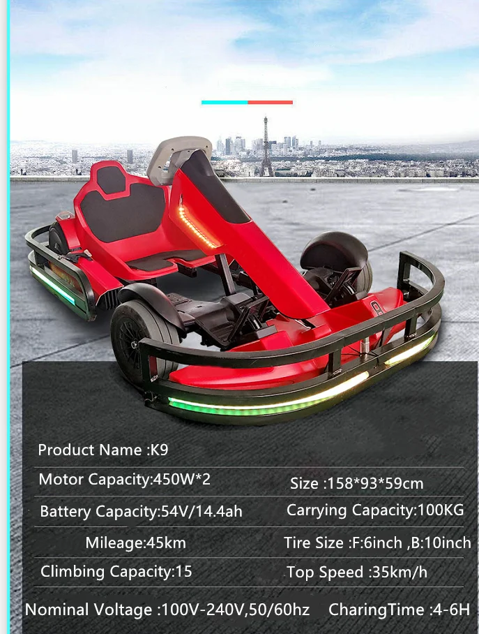 K9-2 Electric Karting 450W*2 Motor Capacity Max Speed 35 Km/H Go Karts for  Children or Adult - China Go Cart and Go Karts price