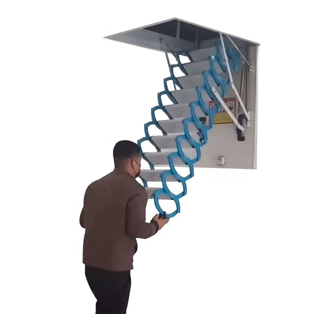 

Titanium alloy indoor loft telescopic staircase extension staircase