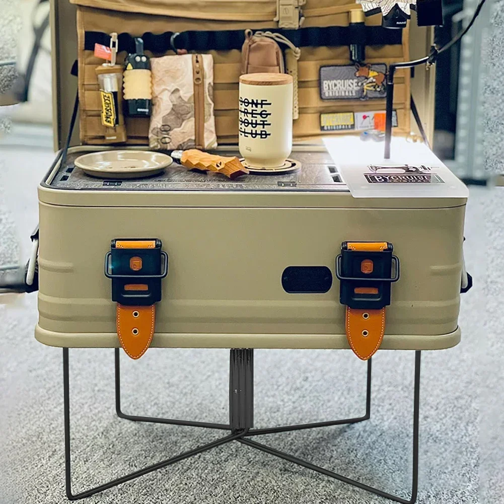 Folding Camping Cooler Stand Container Stand Shelf Folding Camping Supplies Stand Refrigerator Stand Travel Outdoor Accessories