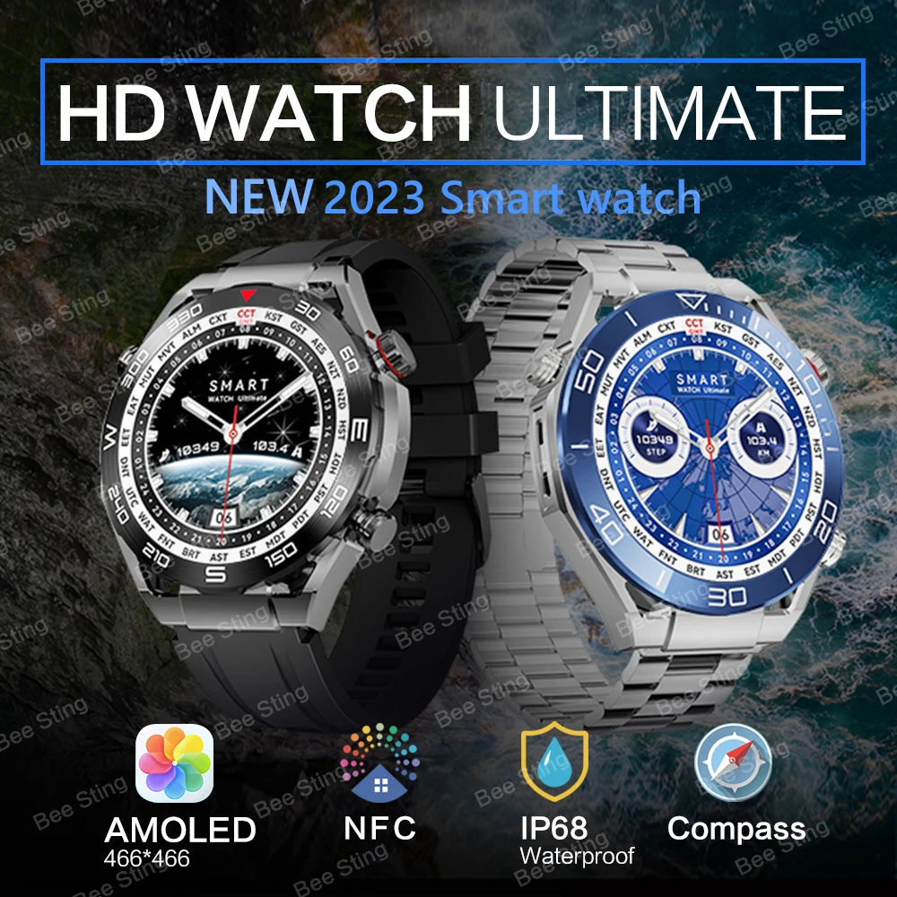 

WATCH Ultimate Ultra Mate Business Smart Watch Men Bluetooth Call Compass Sport Modes Smartwatch Waterproof Watches for Huawei