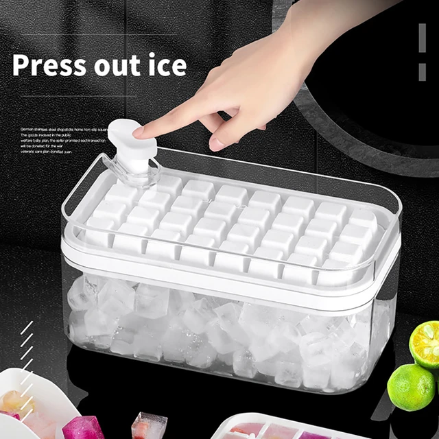 One-button Press Type Ice Mold Box Plastics Ice Cube Maker Ice