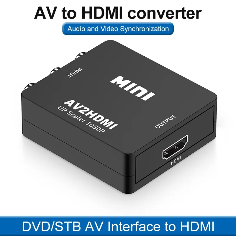 HW-2105 AV to HDMI converter Mini AV to HDMI 1080p HD Video Converter 2hdmi