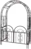 Arch Metal Outdoor Garden Arbor Double Gate | Montebello | 84" H x 53" W x 23" D | Gunmetal Black 4