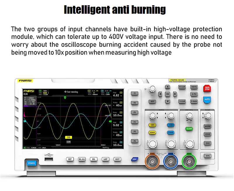 1014D Digital Oscilloscope, 2-in-1 Dual Channel Input Signal Generator Desktop O