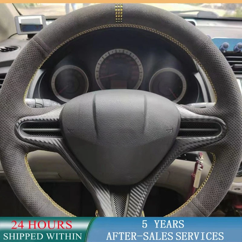 Geflecht Auto Lenkrad abdeckung Wrap Anti-Rutsch-Wildleder für Honda Civic Old Civic 2015-2018 Auto Interieur Autozubehör
