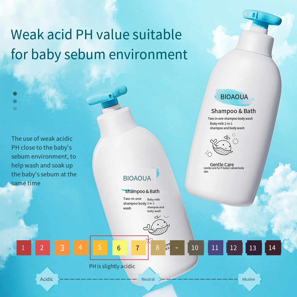 500ml Baby Milk 2-in-1 Shampoo and Body Wash Plant Extract Soft Smooth and Moisturizing Skin Bath Lotion Baby Shower Gels