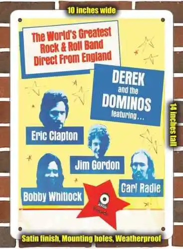 Металлический знак-1970 Эрик Клэптон Дерек и доминус-10x14 дюймов