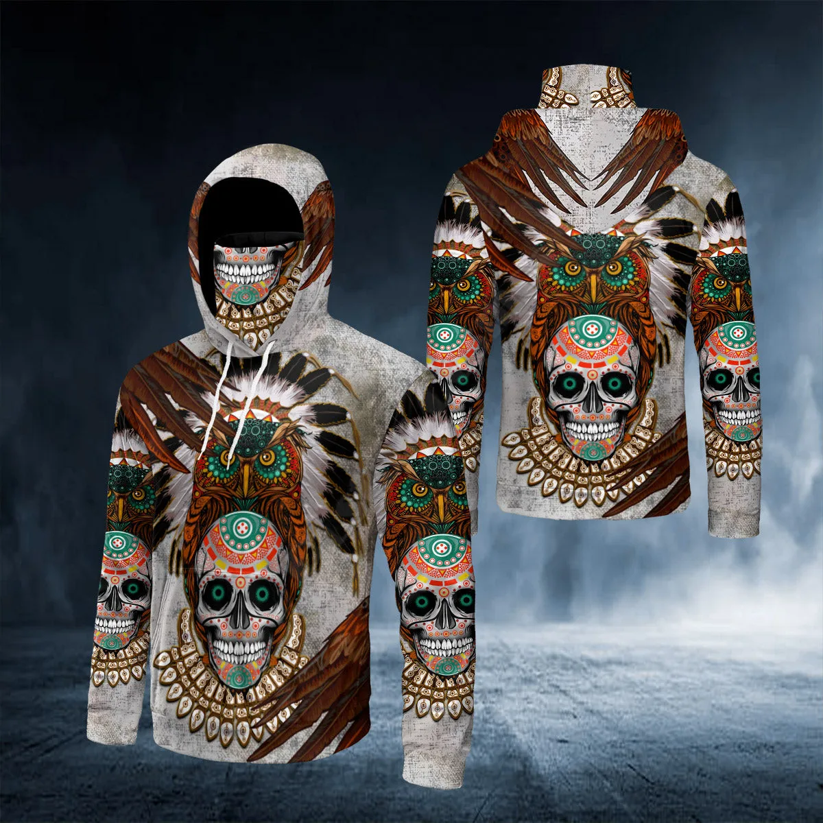 Death And Angel Forbidden Couple Love Skull 3D Printed Bandana Hoodie US Size Women For Men Casual Pullover Hoodie Mask Warm