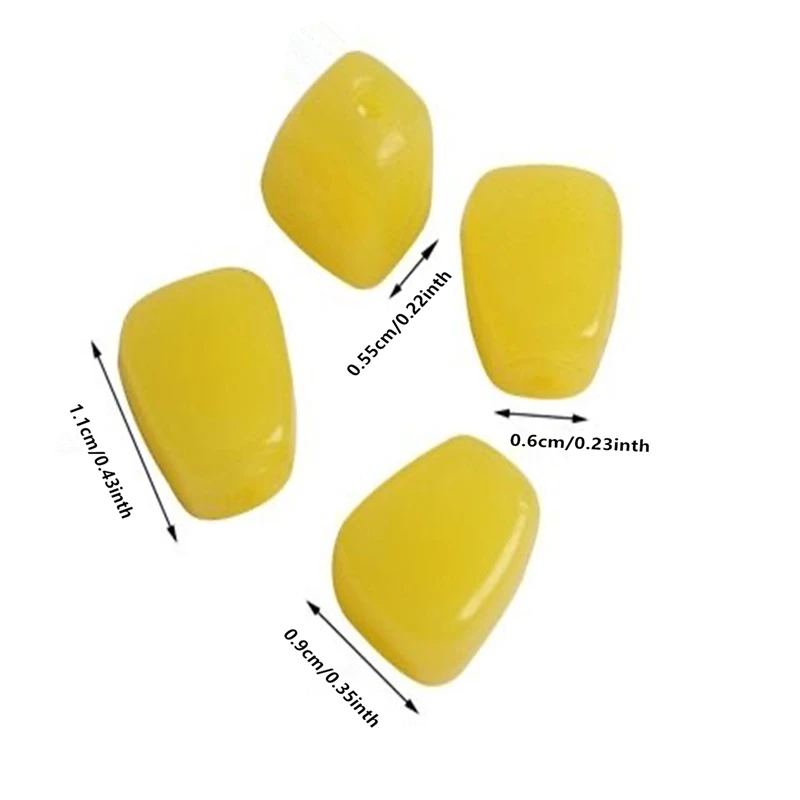 100 Stück Silikon-Geruch, Mais, weicher Köder, Wasser, Mais, Karpfenangeln, Köder mit dem Creme-Geruch von künstlichen Gummiködern – Detail 3