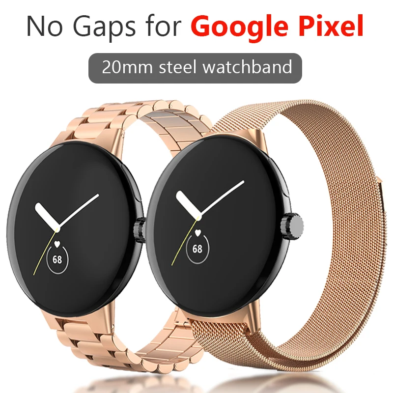 

No Gaps Classic Buckle Metal Stainless Steel Strap for Google Pixel Watch band forPixel Watch Bracelet Replacement Watchband
