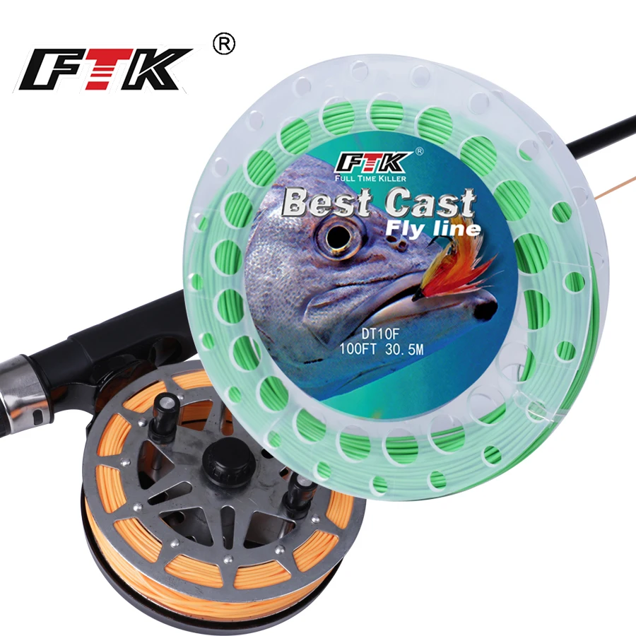 Línea Con Bucles Soldados Línea De Pesca Con Mosca WF4F Flotante - 100 Pies, Color Verde Limón, Con Bucles Soldados Line Fly Fishing 4wt 100ft