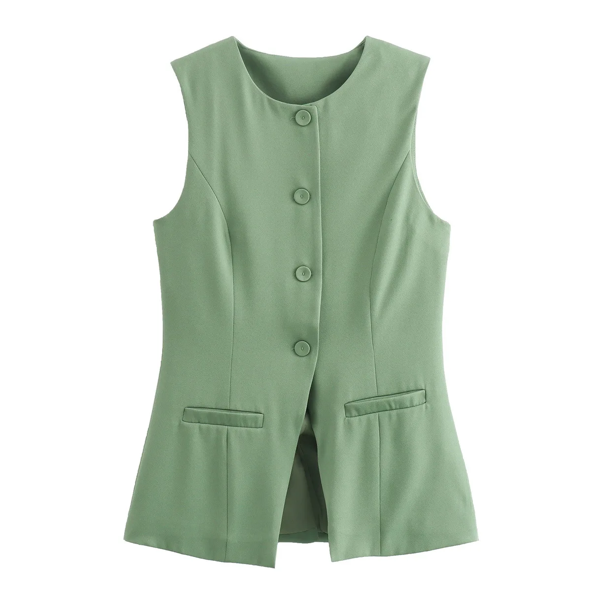 White High Waist Pocket Vests Top Women's Sleeveless Slim Patchwork Fashion Solid Streetwear Female Y2k Vests Top Autumn
