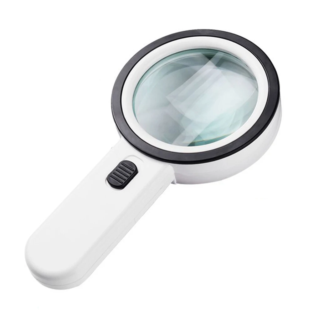 Magnifying Glass with 12 LED Lights, 30X Double Glass Lens