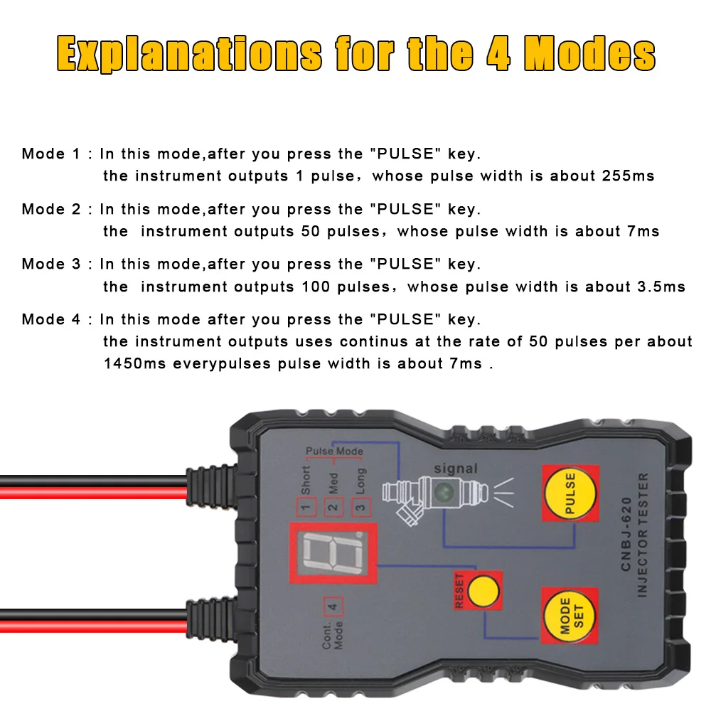 Injector Flush Cleaner Professional Car Fuel Injector Tester Fuel System Scan Tool 4 Pluse Mode Automotive Cleaning Tool Kit fuel injector tester