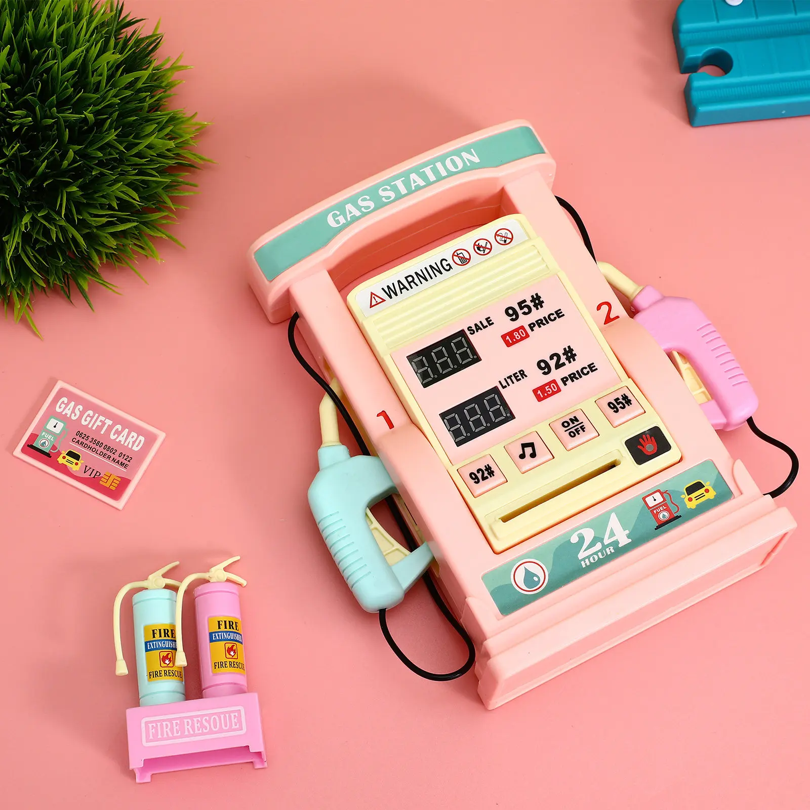어린이를 위한 시뮬레이션 주유소 현실적인 미니어처 플레이 하우스 인터랙티브 주유 놀이 세트 교육용 세차 도구