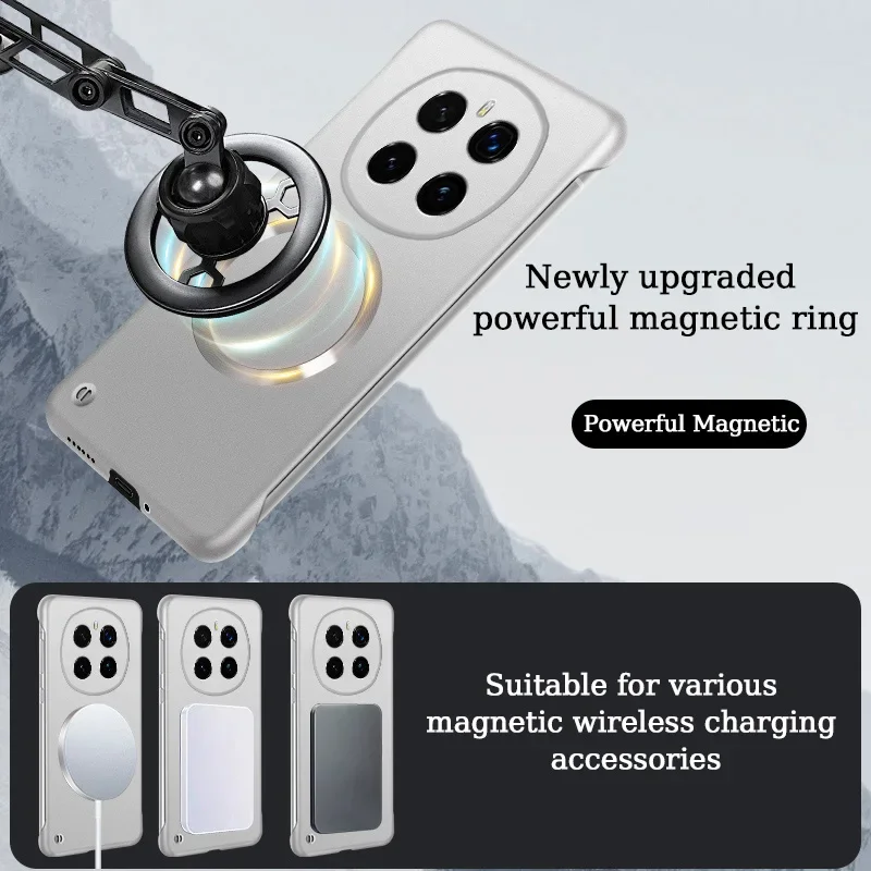 Sleek Matte Metallic Frameless Case with Magsafe - Anti-Fingerprint Hard Shell
